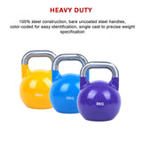 8KG, 12KG, 16KG Pro-Grade Steel KettleBell Set - Low Angle