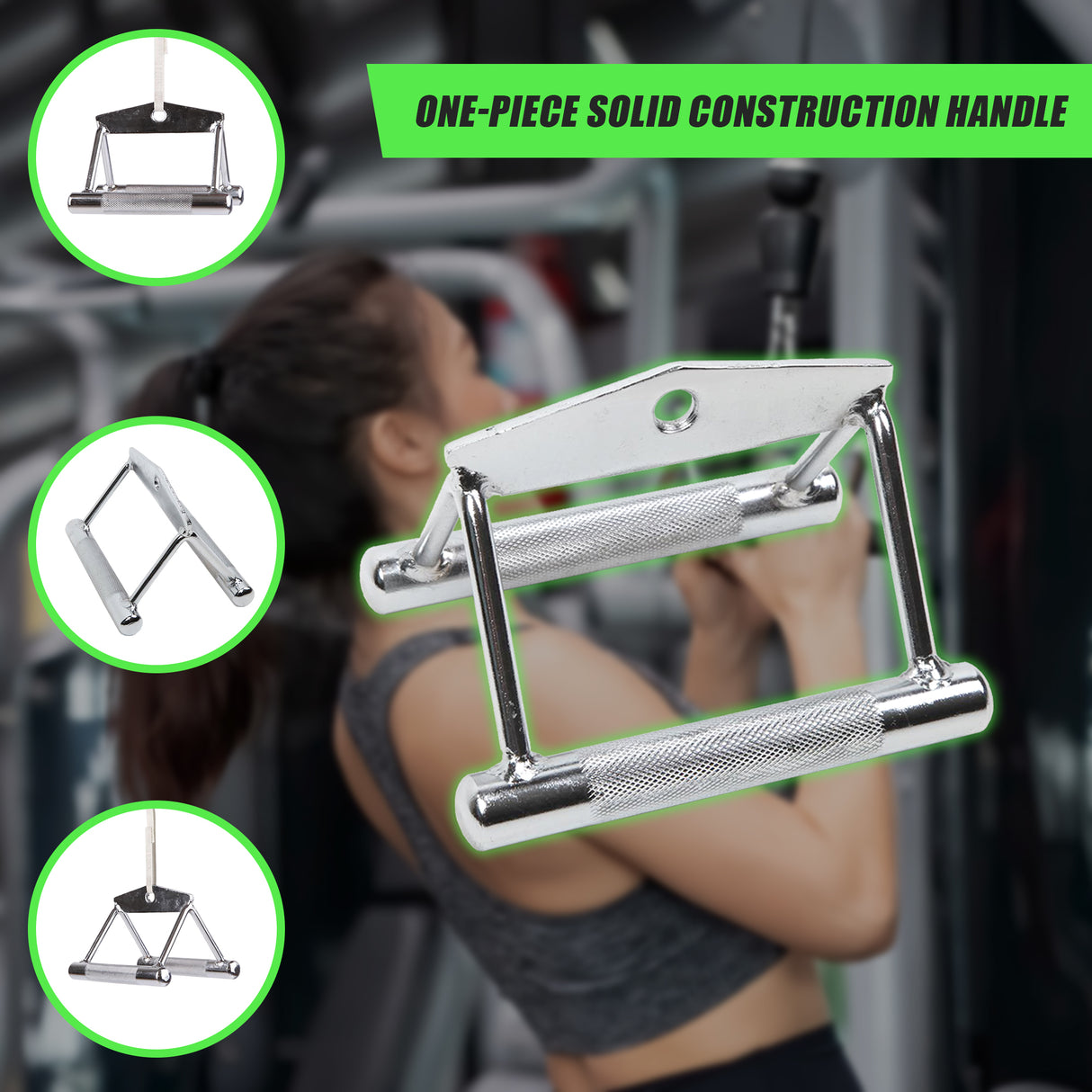 Close Grip Seated Row Handle &ndash; Triangle Cable Attachment Bar for Gym Machines