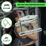 Close Grip Seated Row Handle &ndash; Triangle Cable Attachment Bar for Gym Machines - Close-Up Angle