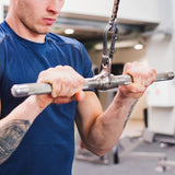 Revolving Straight Bar &ndash; Gym Cable Attachment for Tricep, Bicep & Pulley Workouts - Rear View