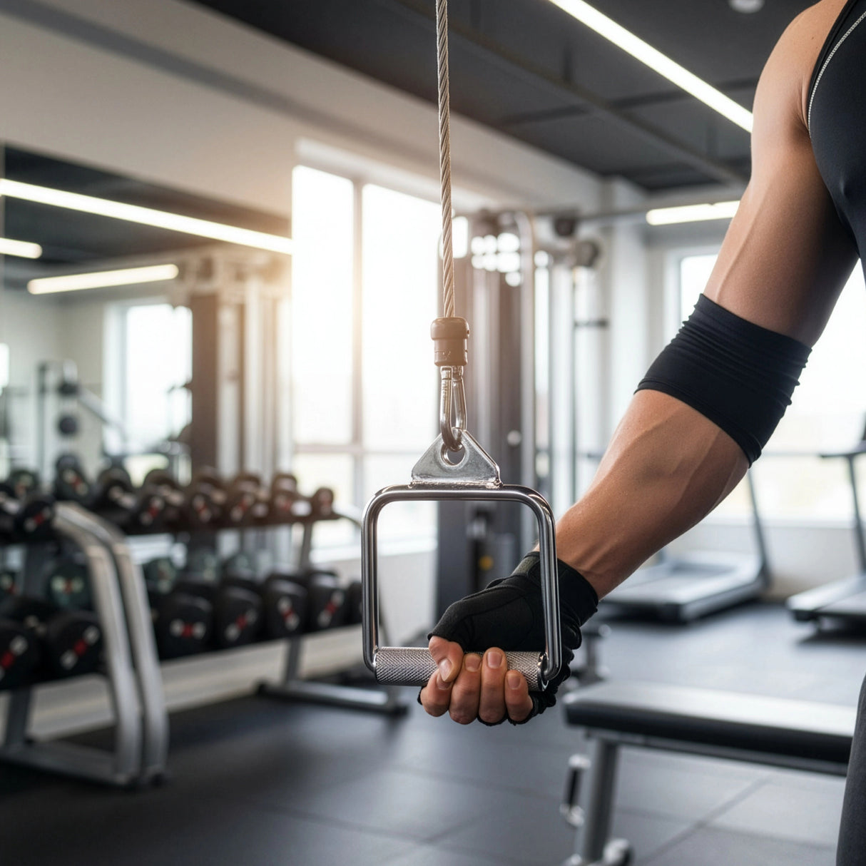 Single Stirrup Handle Cable Grip &ndash; Gym Pulley Attachment for Strength Training