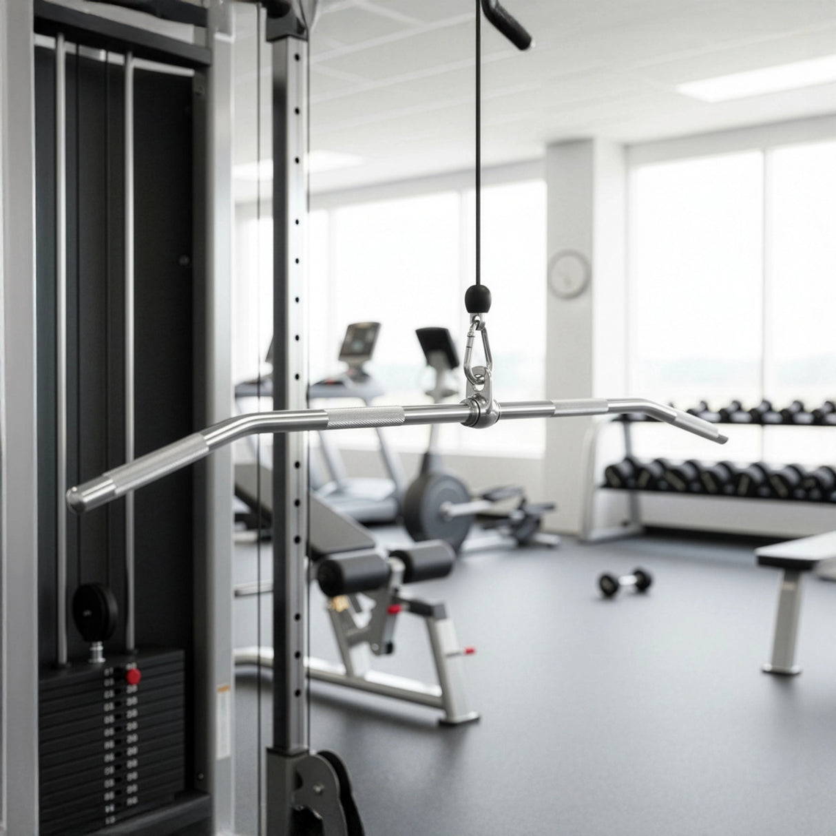 48" Lat Pulldown Bar Cable Attachment &ndash; Gym Handle for Back & Strength Training
