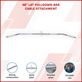 48" Lat Pulldown Bar Cable Attachment &ndash; Gym Handle for Back & Strength Training