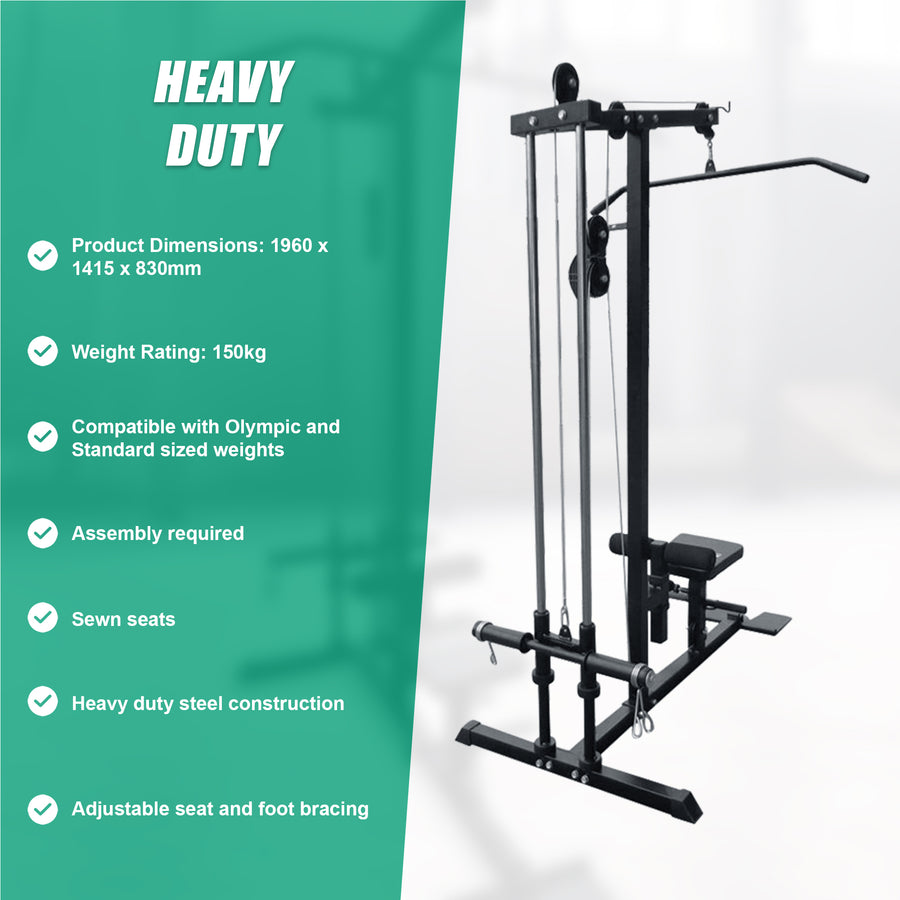 Lat Pulldown Low Row Fitness Machine &ndash; Home Gym Strength Trainer