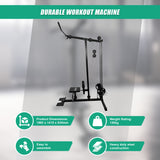 Lat Pulldown Low Row Fitness Machine &ndash; Home Gym Strength Trainer - Low Angle