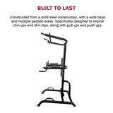 Power Tower Chin Up Dip Pull Push Up Machine - Close-Up Angle
