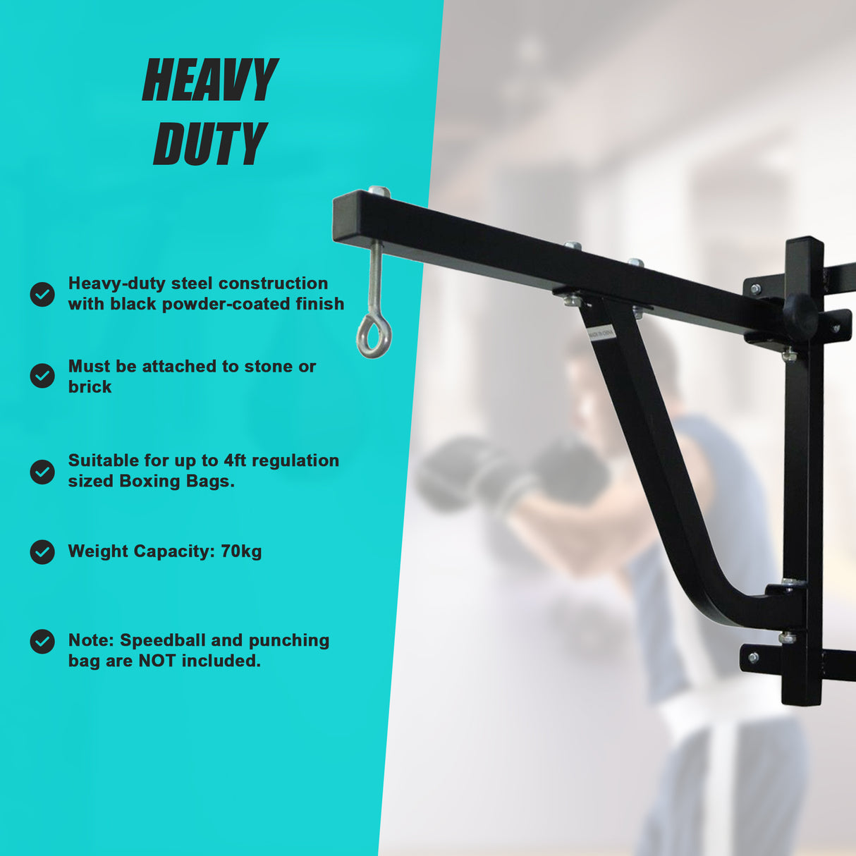 Boxing Punching Bag Wall Pivot Rack &ndash; Swivel Mount for Home Gym