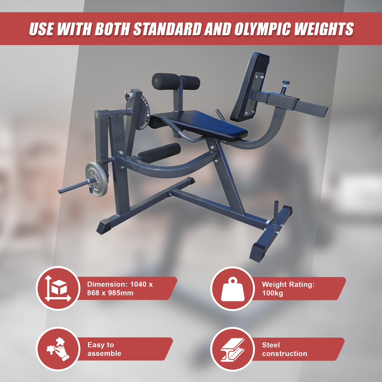 Leg Extension Curl Machine &ndash; Adjustable Home Gym Quad & Hamstring Workout Bench