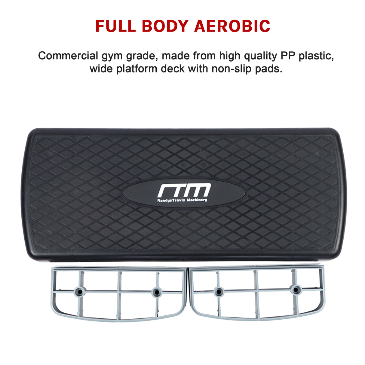 Aerobic Exercise 2-Block Bench Step &ndash; Adjustable Fitness Workout Stepper
