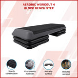 Aerobic Workout 4 Block Bench Step - Rear View