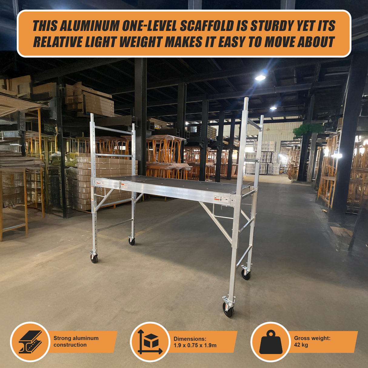 Professional Aluminium Safety Scaffold With Hatch