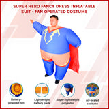 Super Hero Fancy Dress Inflatable Suit - Fan Operated Costume - Front View