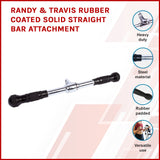 Randy & Travis Rubber Coated Solid Straight Bar Attachment for Cable Machines - Front View