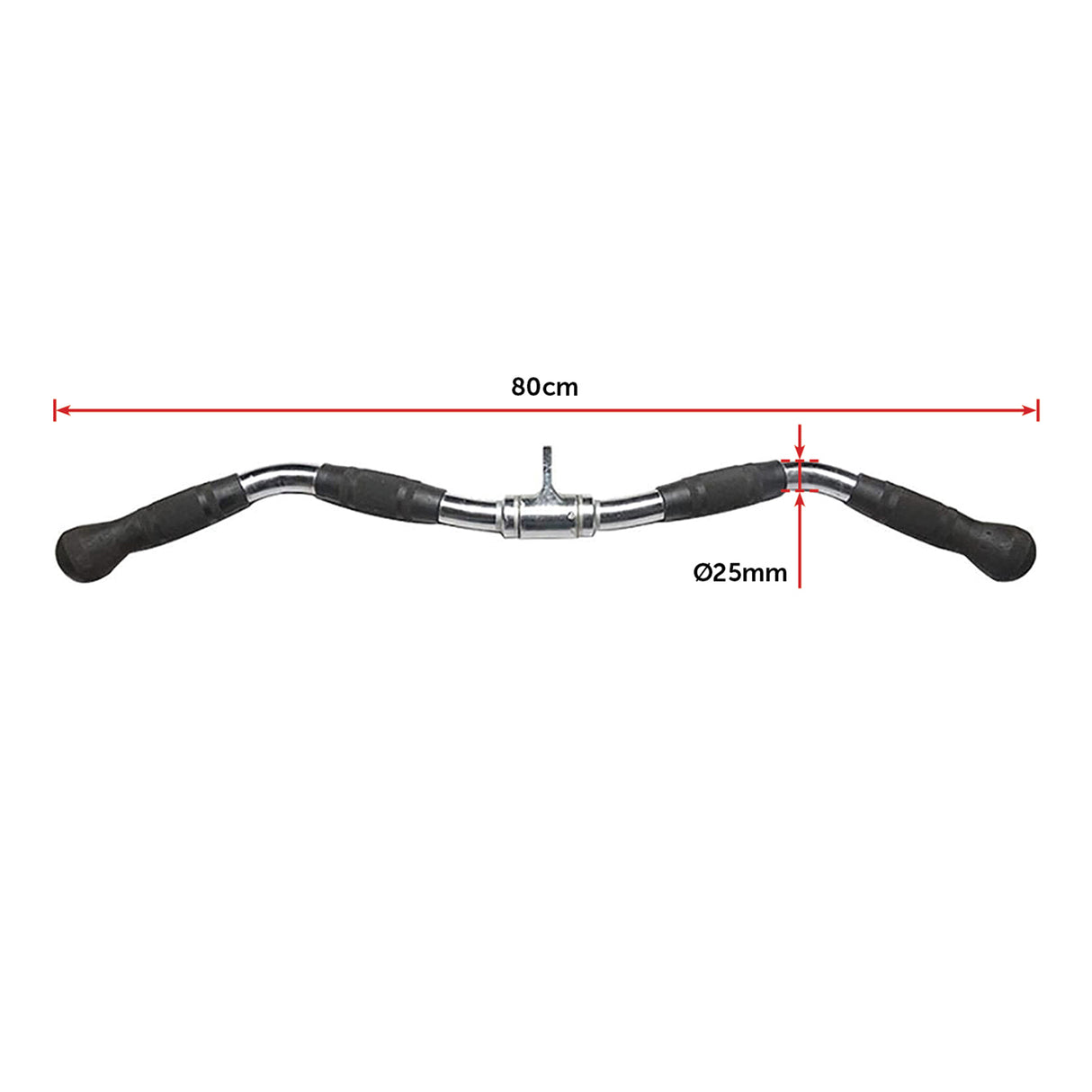 Randy & Travis Rubber-Coated Revolving Curl Row Bar Attachment for Gyms