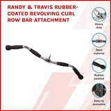 Randy & Travis Rubber-Coated Revolving Curl Row Bar Attachment for Gyms - Front View