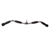 Randy & Travis Rubber-Coated Revolving Curl Row Bar Attachment for Gyms - Side View