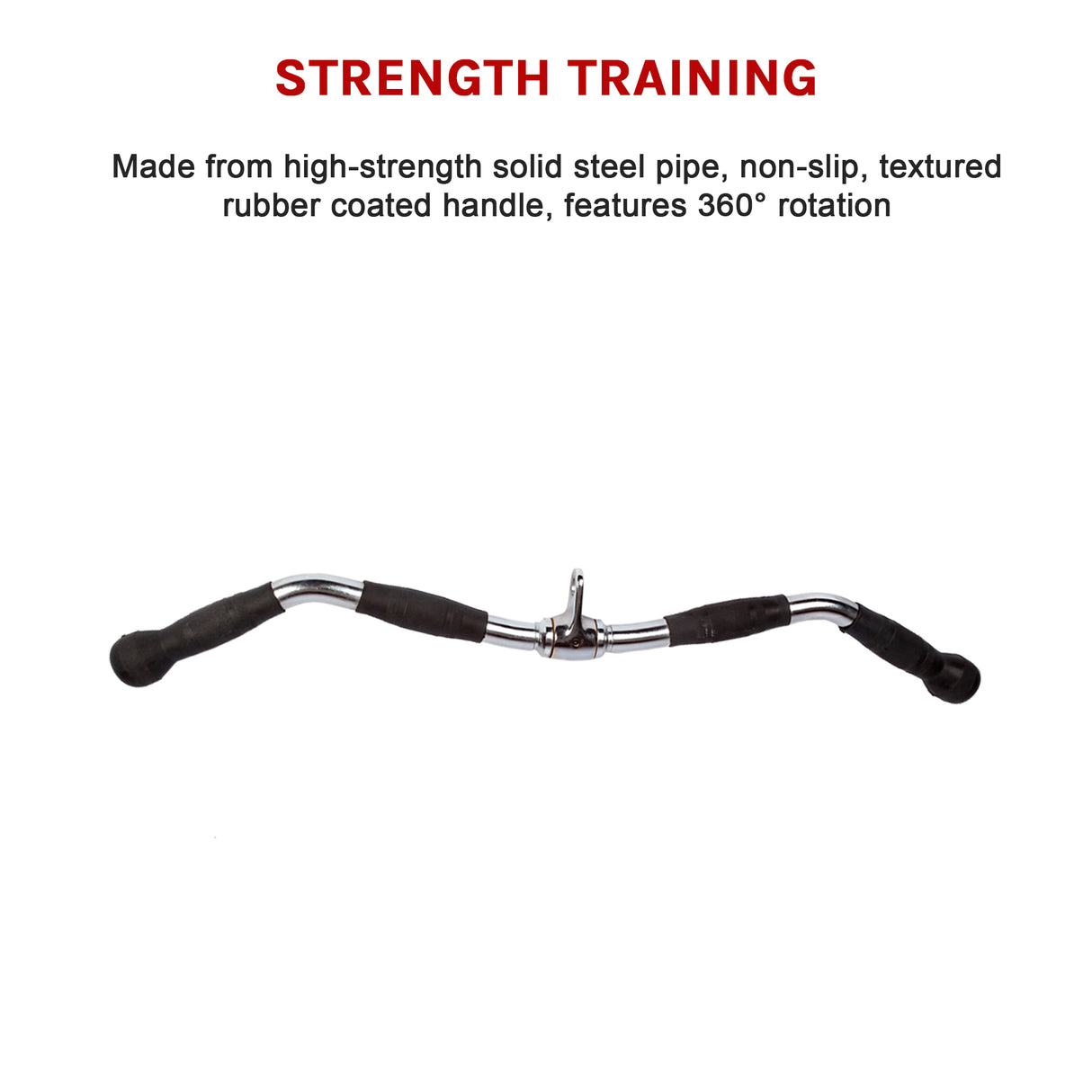 Randy & Travis Rubber-Coated Revolving Curl Row Bar Attachment for Gyms