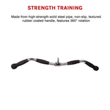 Randy & Travis Rubber-Coated Revolving Curl Row Bar Attachment for Gyms - Extra Image