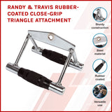 Rubber-Coated Close Grip Triangle Attachment for Lat Pulldown