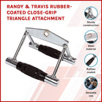 Rubber-Coated Close Grip Triangle Attachment for Lat Pulldown