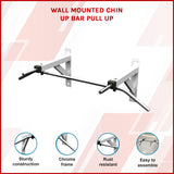 Wall Mounted Chin Up Pull Up Bar &ndash; Heavy Duty Home Gym Strength Training - Top-Down View