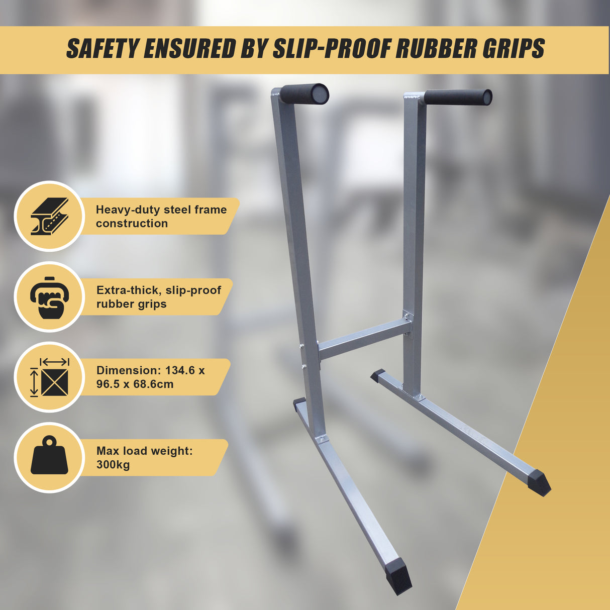 Solid Dip Station Power Tower for Home Gym Strength Training Upper Body Workouts