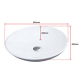 Bathroom Ceramic Oval Above Countertop Basin for Vanity - Low Angle