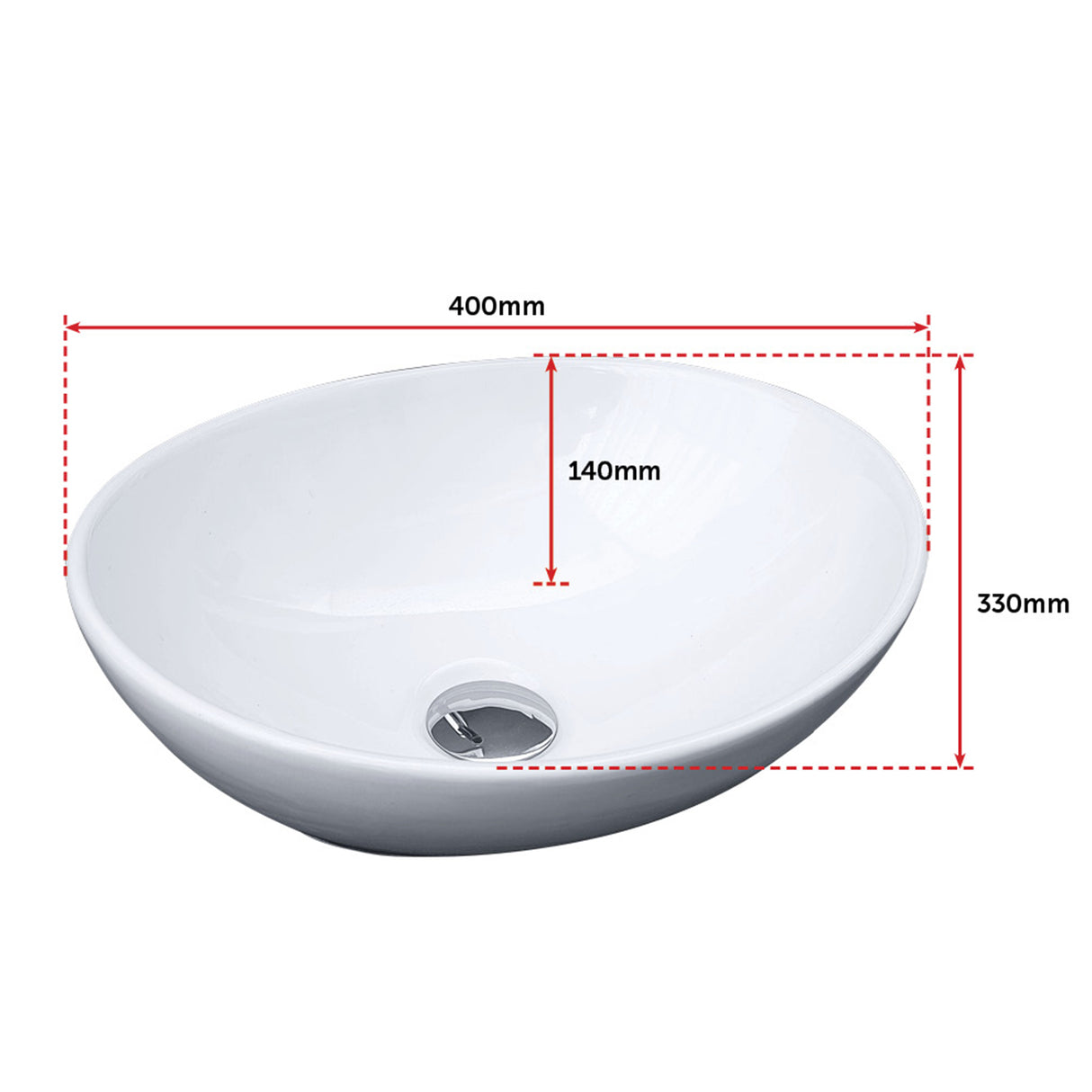 Above Counter Bathroom Vanity Oval Ceramic Basin