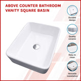 Above Counter Bathroom Vanity Square Basin