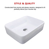 Above Counter Bathroom Vanity Square Basin - Close-Up Angle