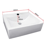 Ceramic Rectangular Above Countertop Basin for Vanity - Low Angle