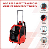 Dog Pet Safety Transport Carrier Backpack Trolley - Front View