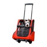 Dog Pet Safety Transport Carrier Backpack Trolley - Side View
