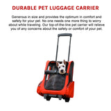 Dog Pet Safety Transport Carrier Backpack Trolley - Close-Up Angle