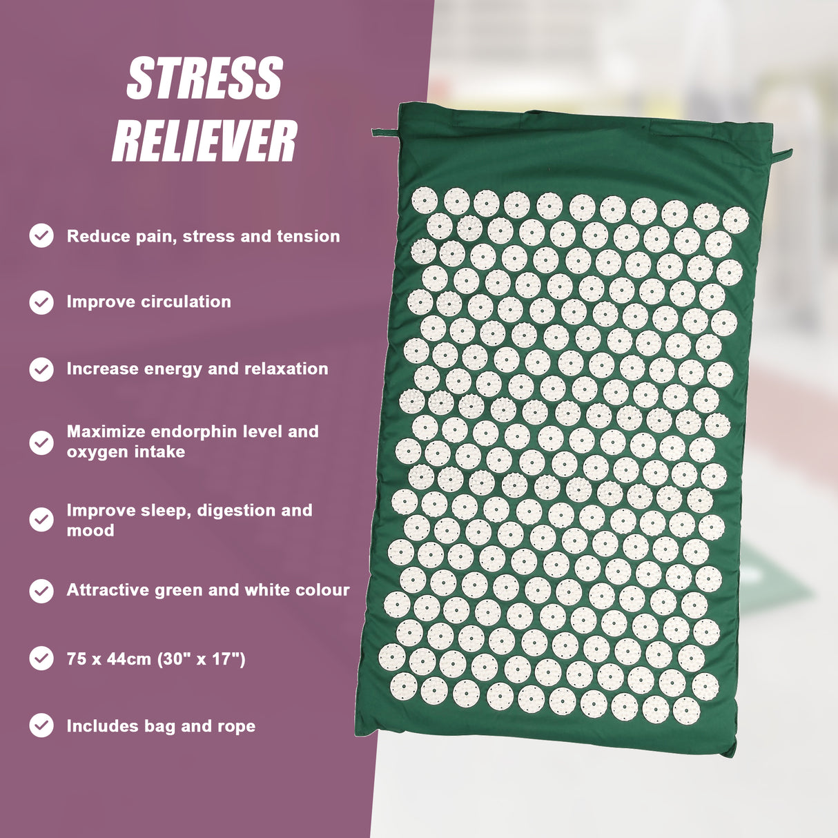 Acupressure Yoga Health Fitness Mat - Kung Fu Pilates Acupuncture
