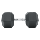 10KG Commercial Rubber Hex Dumbbell Gym Weight - 45-Degree Angle