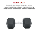 25KG Commercial Rubber Hex Dumbbell Gym Weight - Extra Image