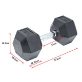 25KG Commercial Rubber Hex Dumbbell Gym Weight - Extra Image