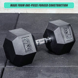 25KG Commercial Rubber Hex Dumbbell Gym Weight - Extra Image