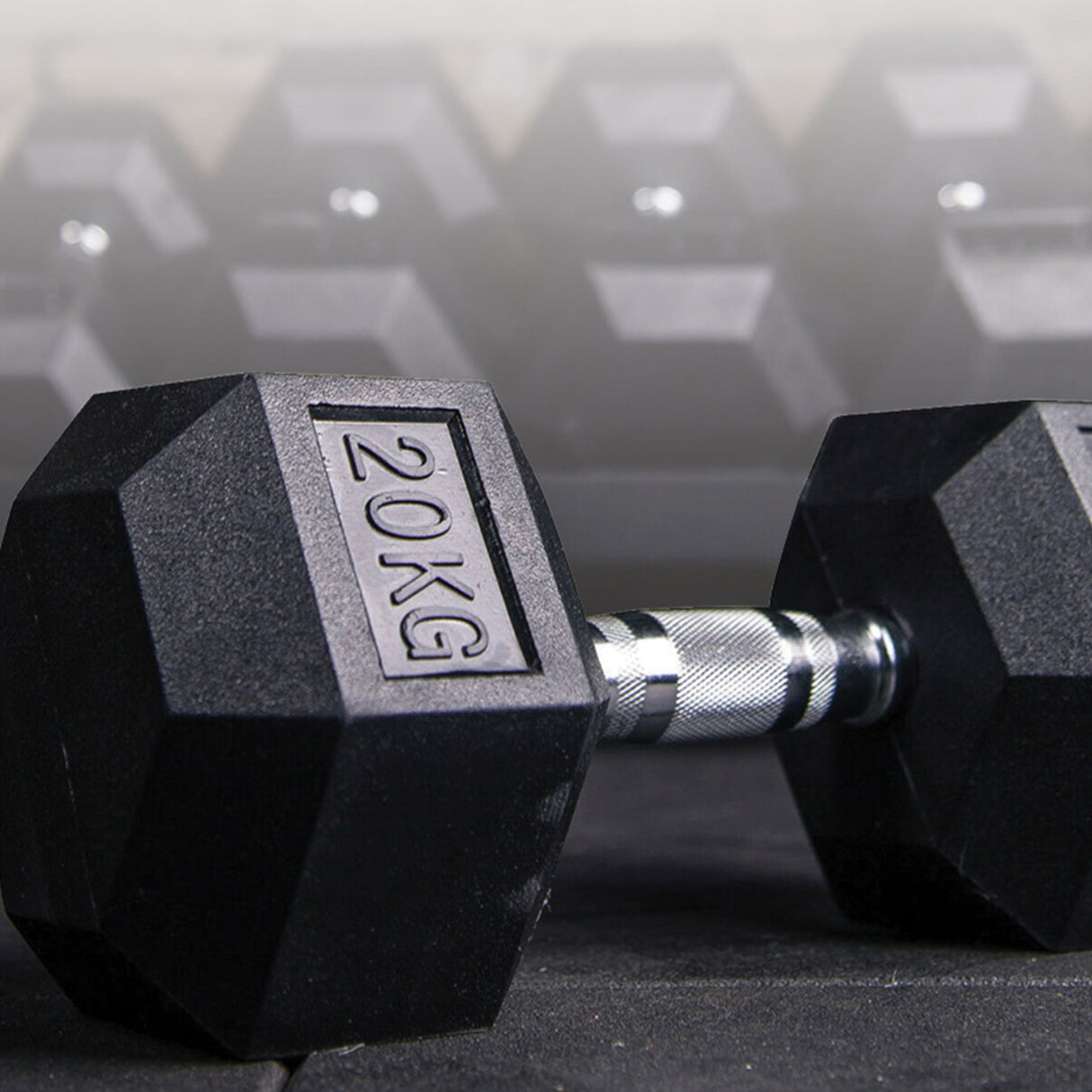 20KG Commercial Rubber Hex Dumbbell Gym Weight