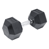20KG Commercial Rubber Hex Dumbbell Gym Weight - 45-Degree Angle