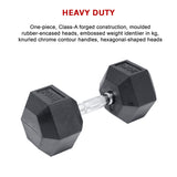 20KG Commercial Rubber Hex Dumbbell Gym Weight - Extra Image