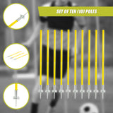 Agility Slalom Training Poles Soccer Rugby Set - Close-Up Angle