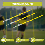 Agility Slalom Training Poles Soccer Rugby Set - Low Angle