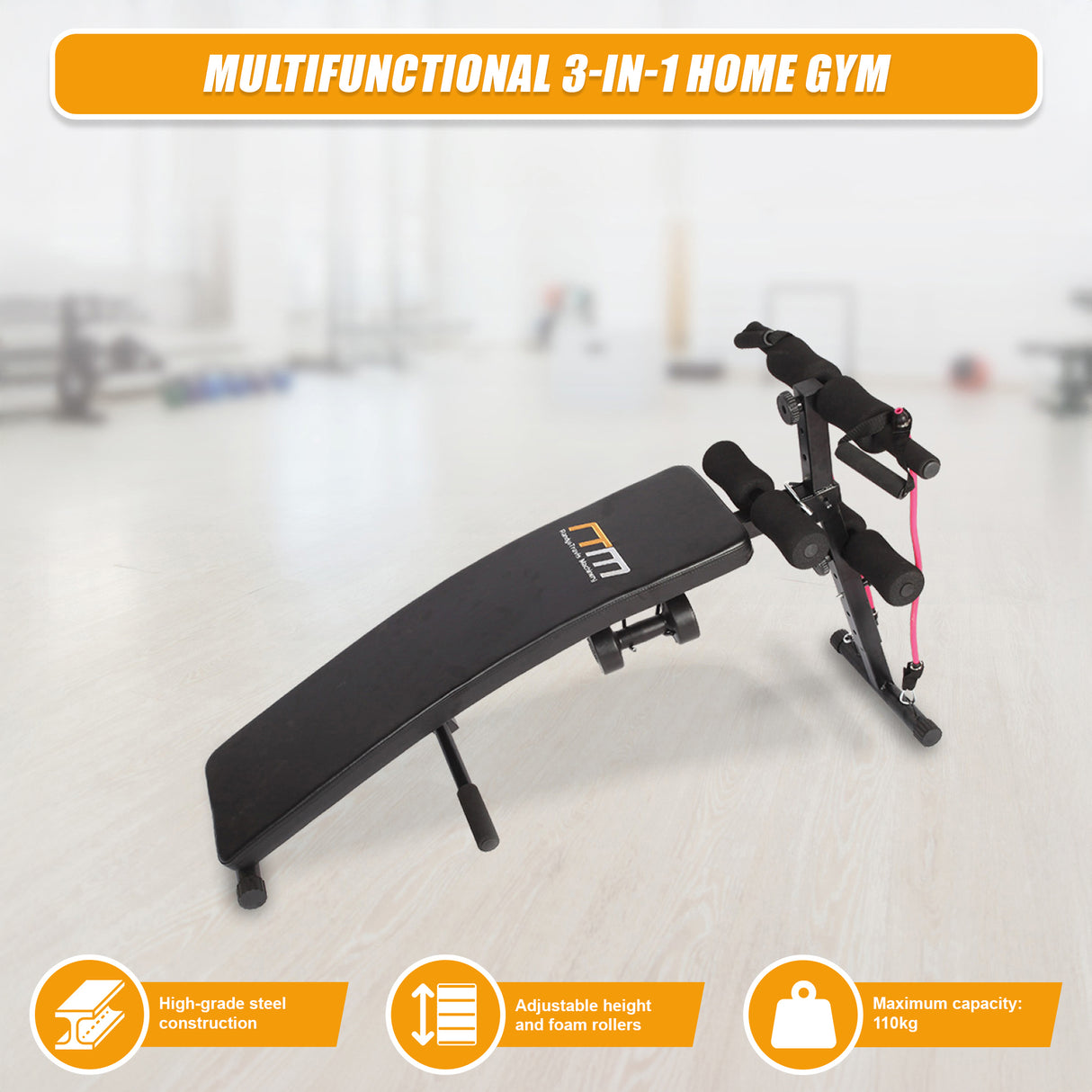 Foldable Incline Sit Up Bench for Home Gym Ab Workout Training
