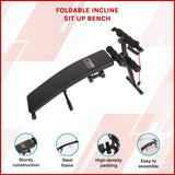 Foldable Incline Sit Up Bench for Home Gym Ab Workout Training - Low Angle