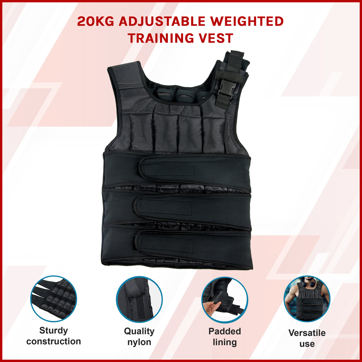 Adjustable Weighted Vest - 20 KG