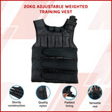 Adjustable Weighted Vest - 20 KG - Rear View