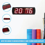 Digital Timer Interval Fitness Clock with LED Display for Home Gym Workouts - Low Angle