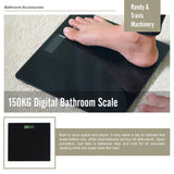 150KG Digital Bathroom Scale - Low Angle
